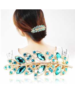 Crystal Leaf Hair Clip