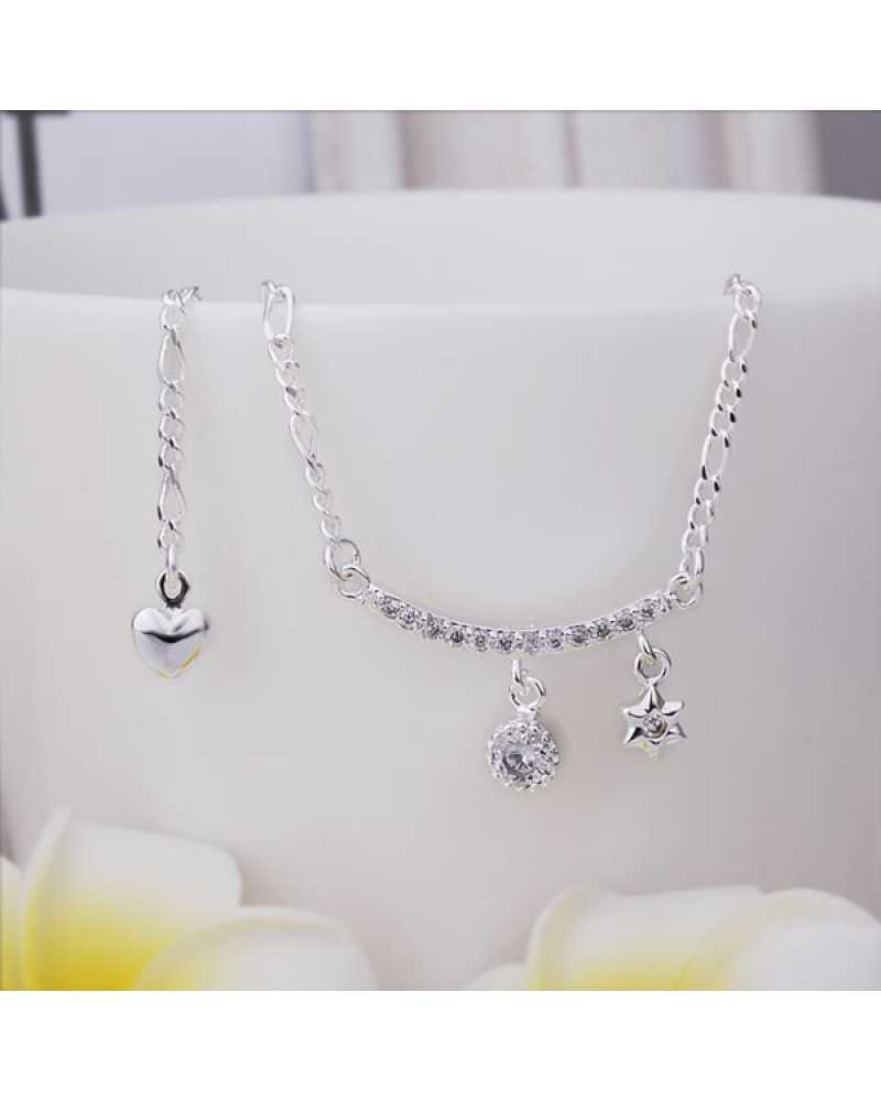 Glittering Silver Trendy Women Anklet