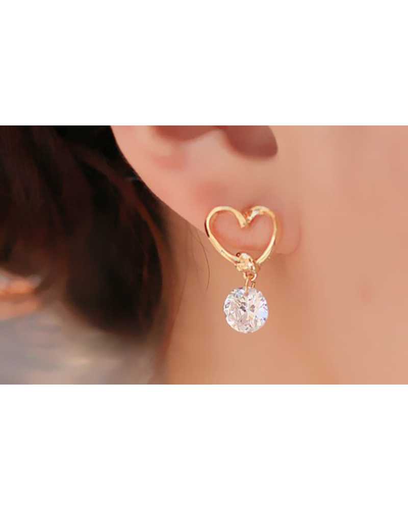 Heart Crystal Lovely Earrings