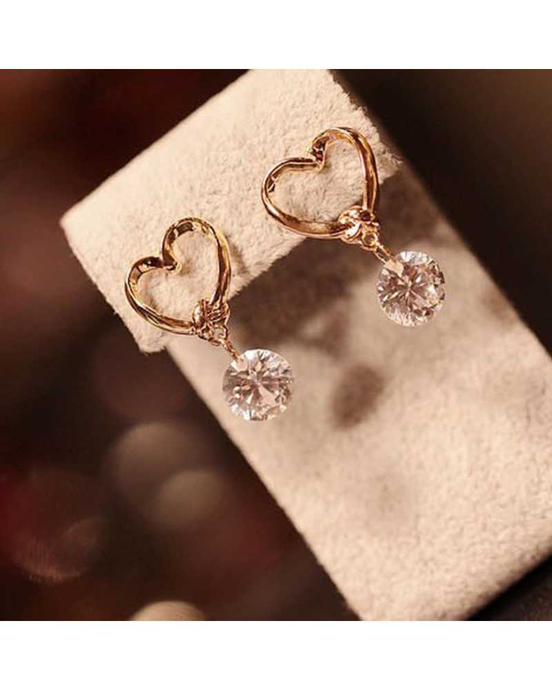 Heart Crystal Lovely Earrings