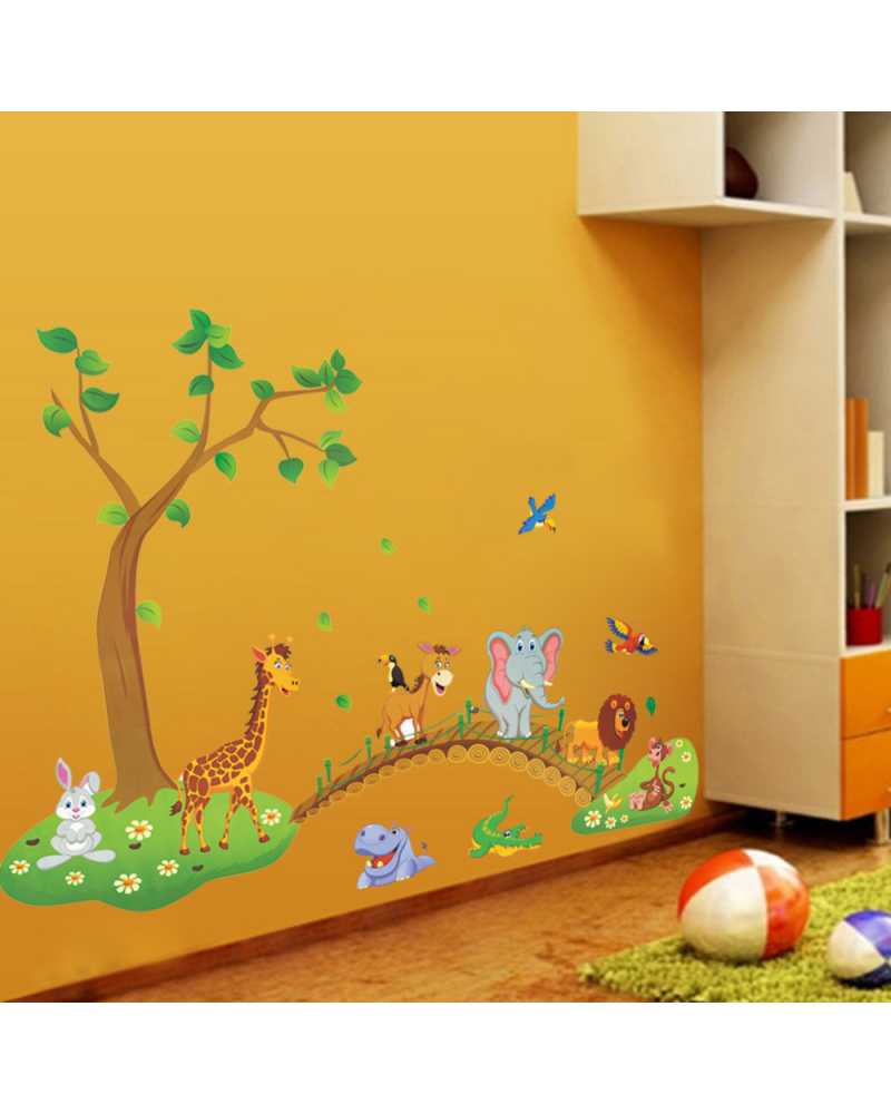 3D Cartoon Jungle Wall Stickers