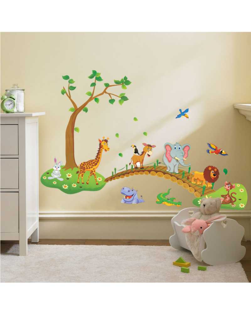 3D Cartoon Jungle Wall Stickers