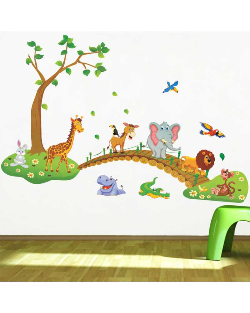 3D Cartoon Jungle Wall Stickers