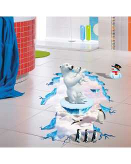 3D Polar Bear Penguin Floor Stickers