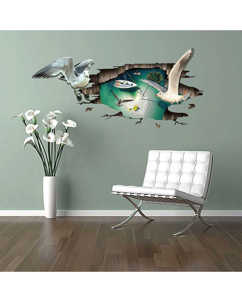 3D Bird Theme Floor Stickers