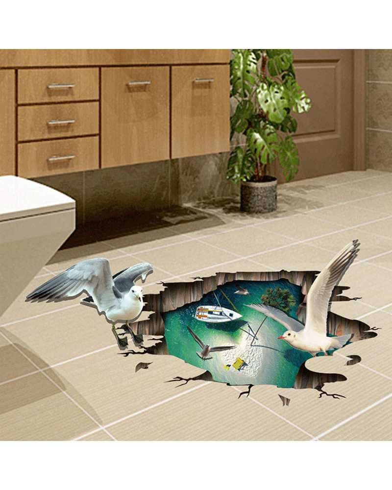 3D Bird Theme Floor Stickers