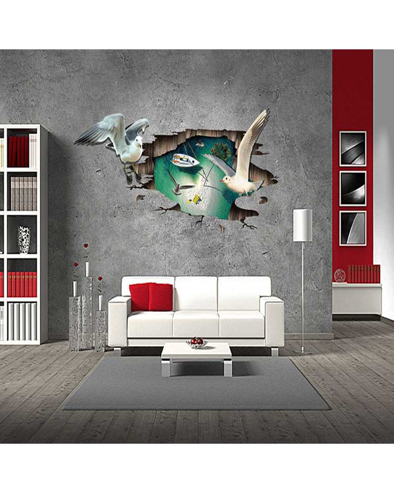 3D Bird Theme Floor Stickers
