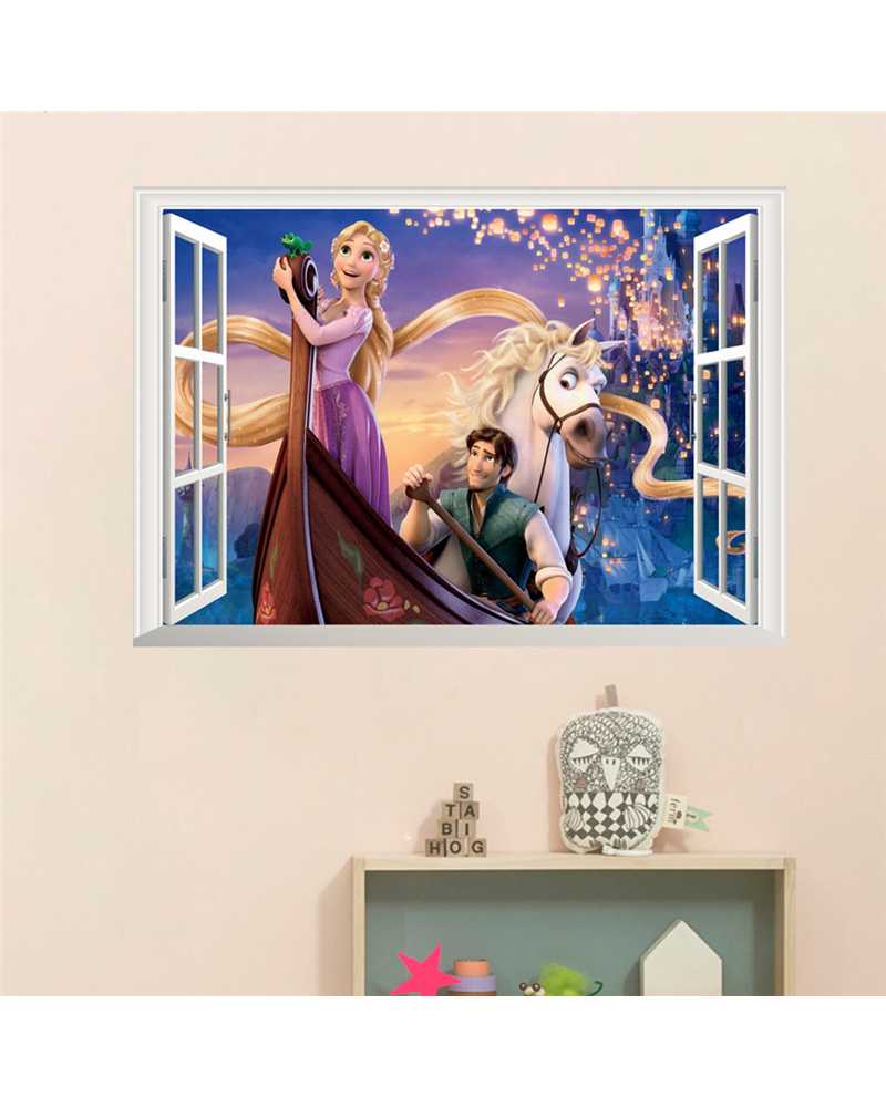 3D Cartoon Rapunzel Wall Stickers 