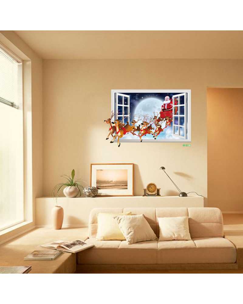 3D Santa Claus Wall Sticker