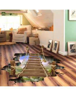 3D Floating Bridge Floor Sticker