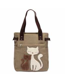 Cute Cat Canvas Women Mini / Cross Body Bag