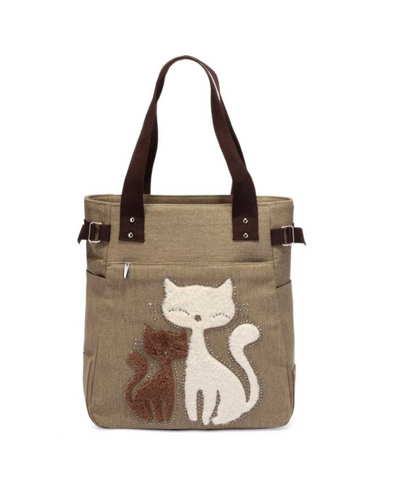 Cute Cat Canvas Women Mini / Cross Body Bag