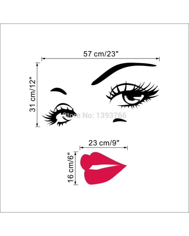 Woman Face Wall Sticker
