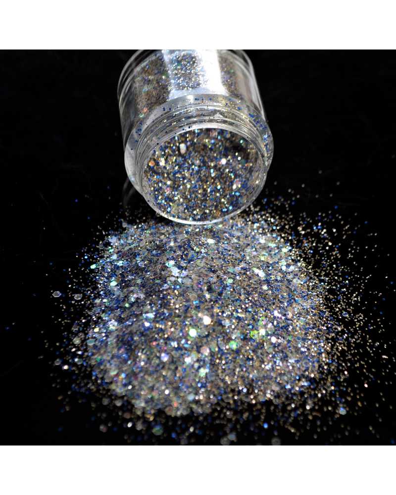 Blue And White Nail Glitter Powder