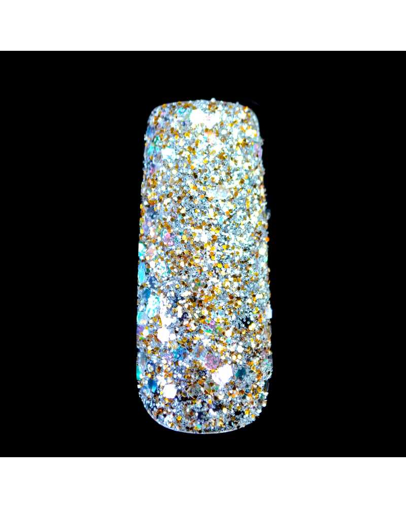 Transparent Gold And White Nail Glitter Powder