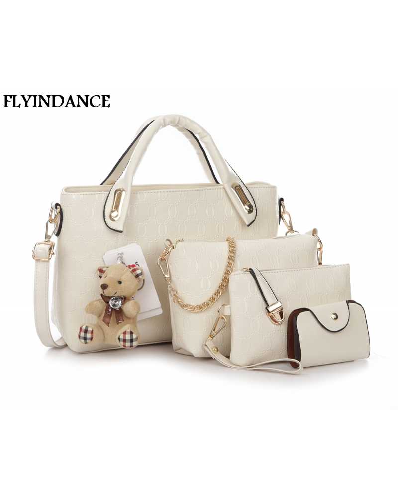 4Pcs Woman Leather Hand / shoulder Bag