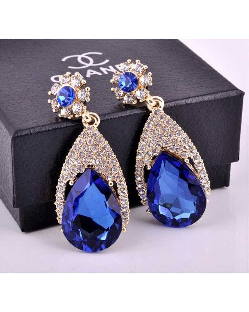 Color Drop Crystal Vintage Exotic Earrings