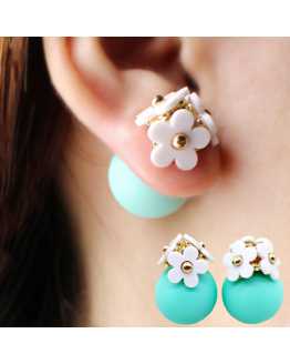 White Multi Flower Hip Pop Lovely Earrings