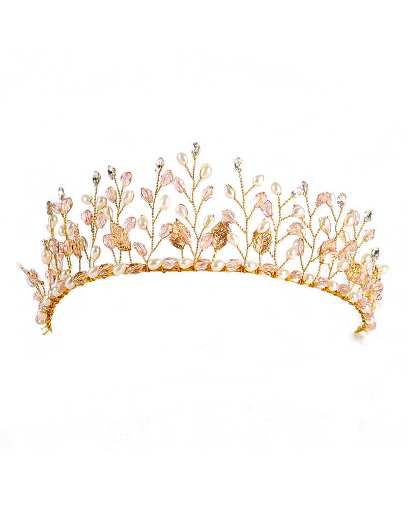 Floristic Crystal & Pearl Tiara / Crown
