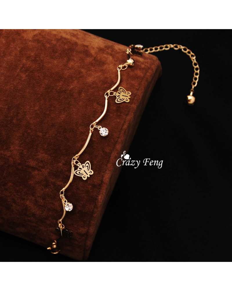 Hot Butterfly Crystal Charm Bracelet