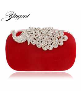 Crystal Peacock Women Clutches