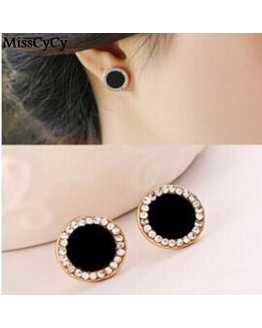 Black Round Lovely Earrings