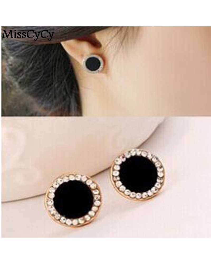 Black Round Lovely Earrings
