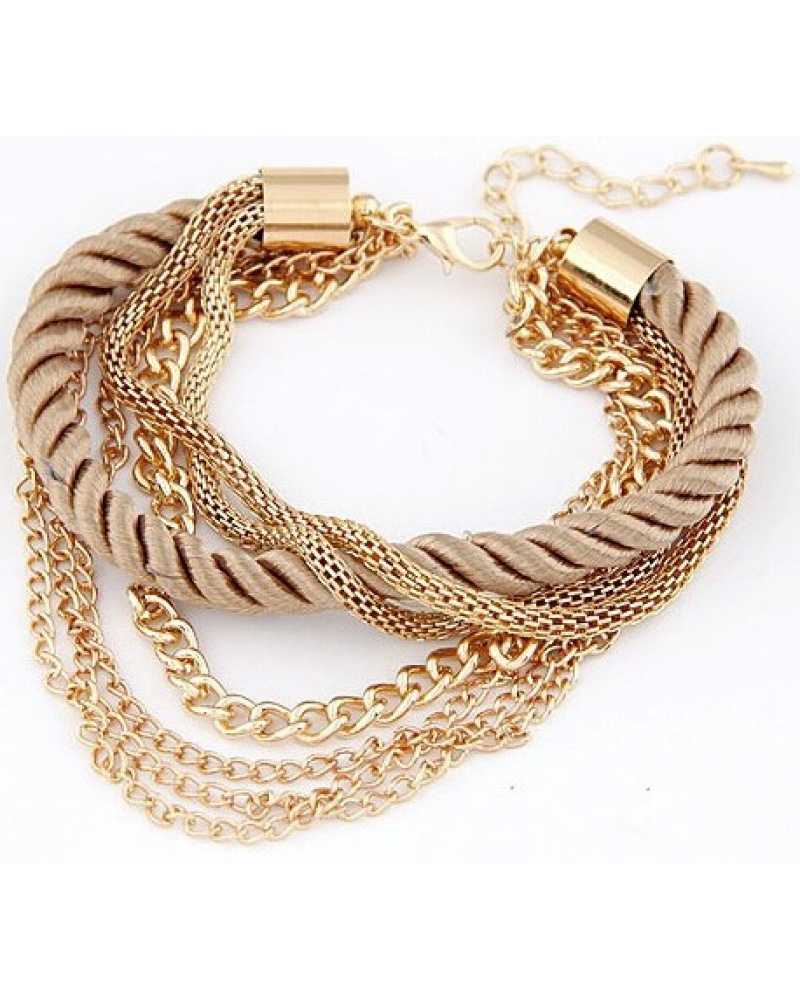 Gold Plated Multi Layer Charm Spunky Bracelet