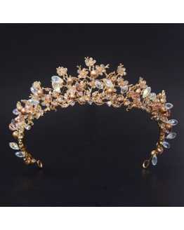 Golden  Flower with Pearl Tiara / Crown