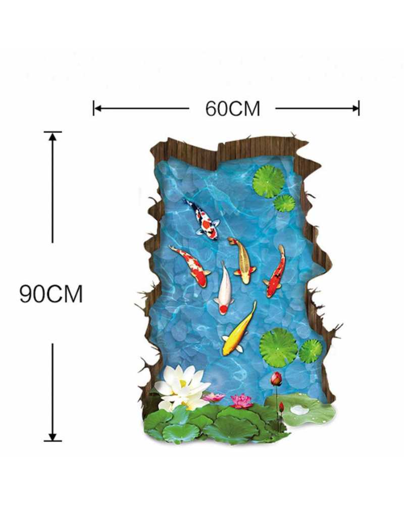 3D Colourful Pond Floor Sticker