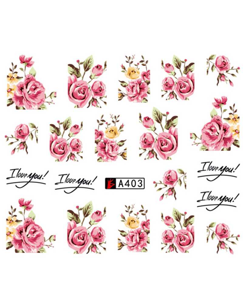 Fashion Rose Flower Nail Stickers