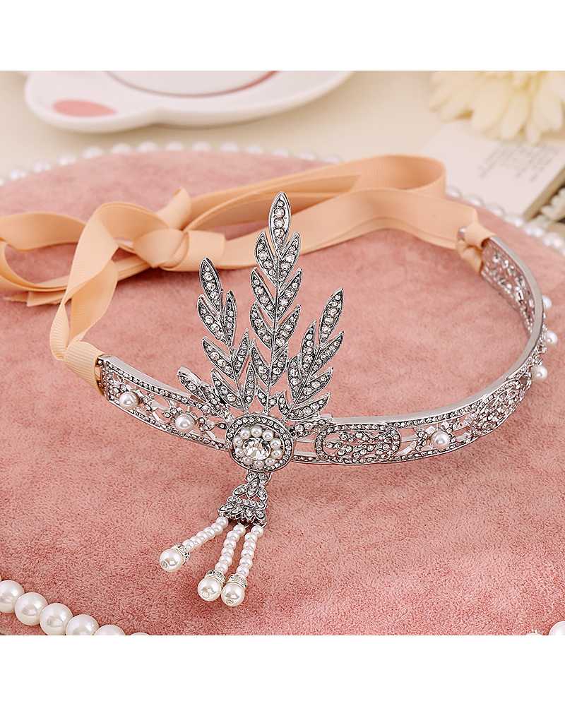 Crystal Pearl Tassels Headband