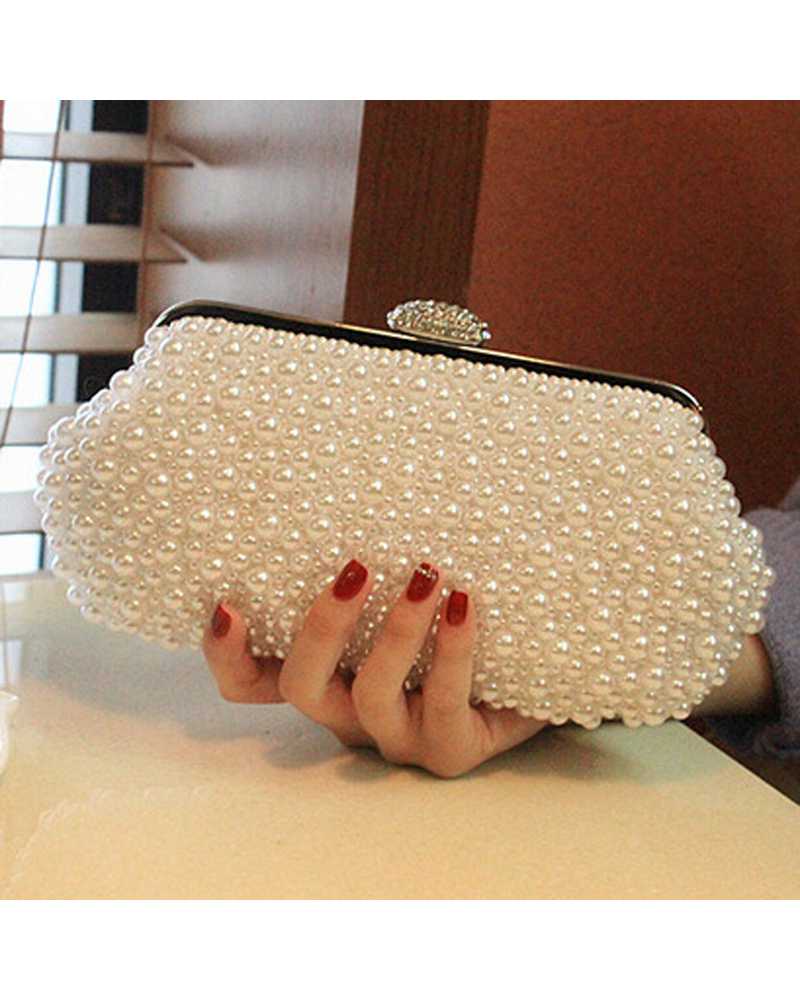 Pearl and Crystal Women Clutches
