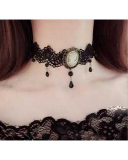 Lady Black Lace Chocker Neck Wear