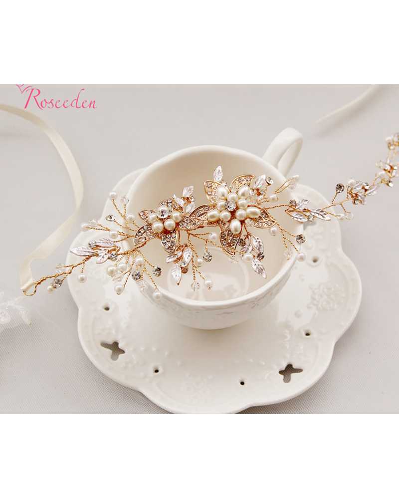 Gold and Sliver Leaves Pearl Head wear