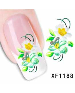 Green Flower Nail Stickers