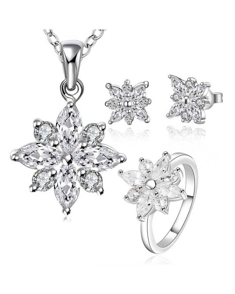 Hot Sale Snowflake Crystal Pendant With Earrings