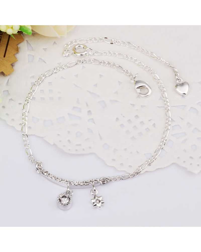 Glittering Silver Trendy Women Anklet