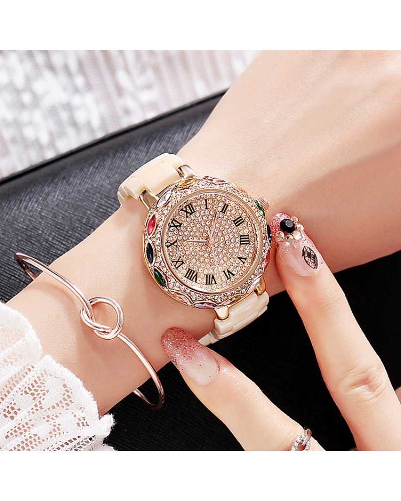 Multi Gems Colorful Unique Ladies Watch  