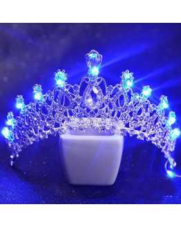 Blue LED Rhinestone Crystal Tiara / Crown