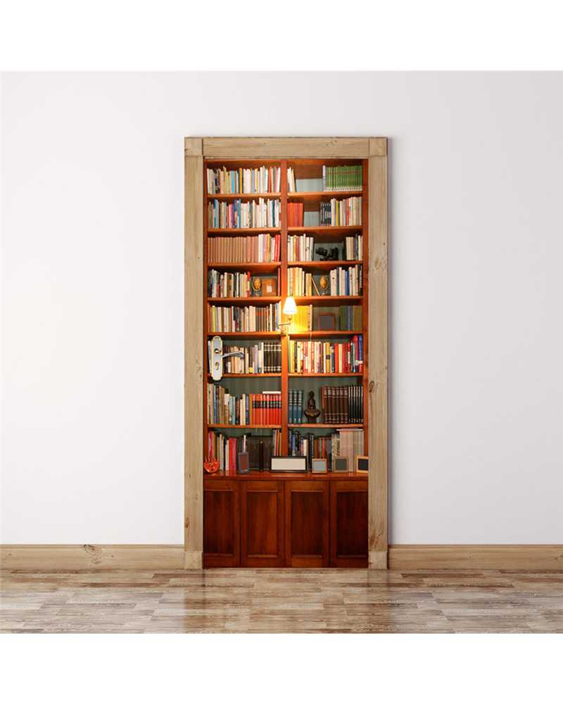 3D Book Shelf Waterproof Door Stickers