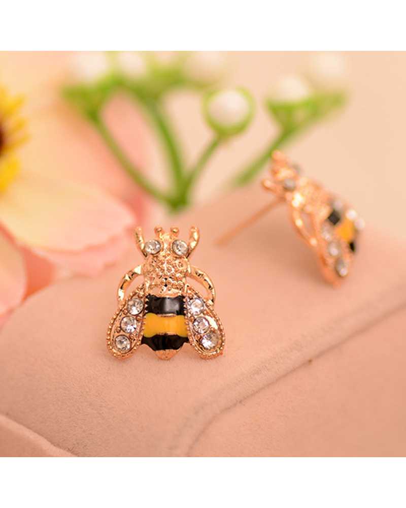 Honey Bee Crystal Lovely Earrings