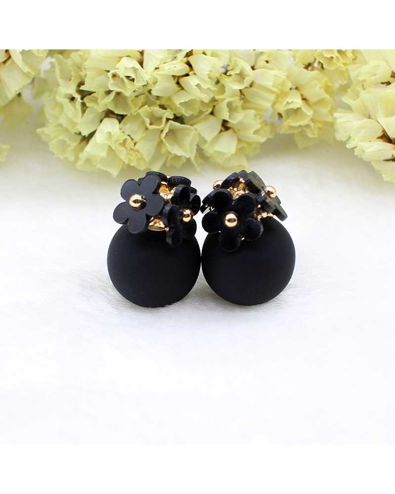 Black Multi Flower Hip Pop Lovely Earrings