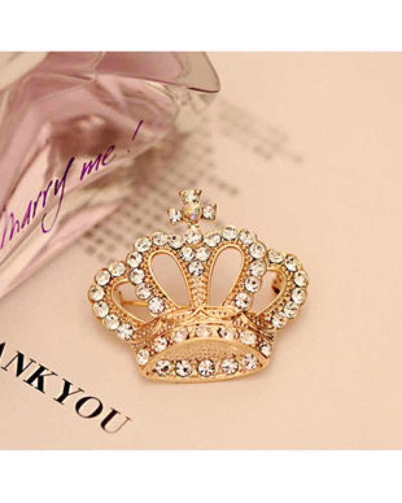 Crown Crystal Brooch