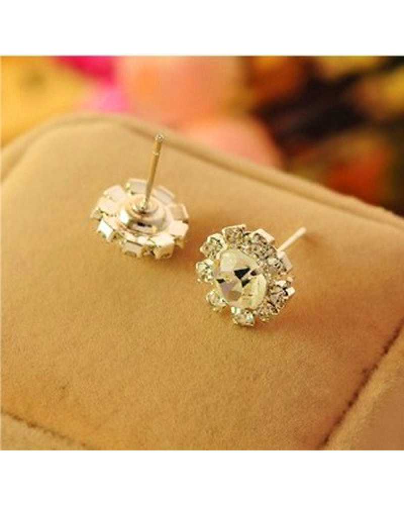 Hot Crystal Flower Lovely Earrings